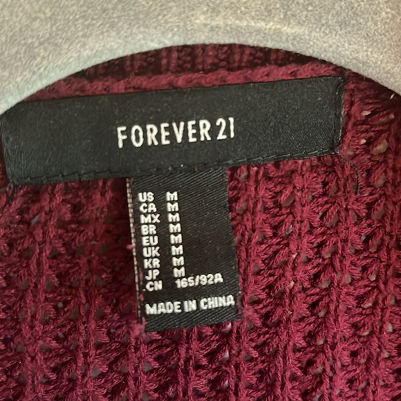 F21 Cranberry cardigan - Picture 6 of 8